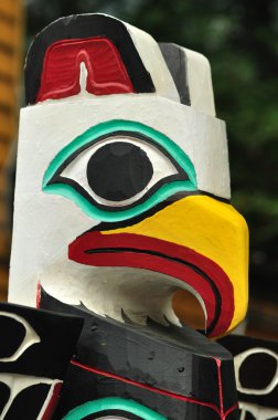 Close-up of Eagle Totem Pole clipart