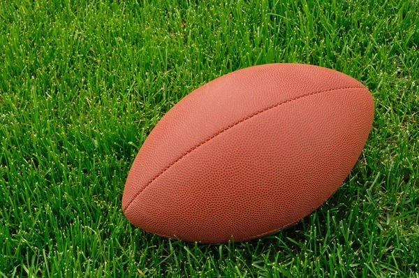 Football on a grass playing field — Stock Photo, Image