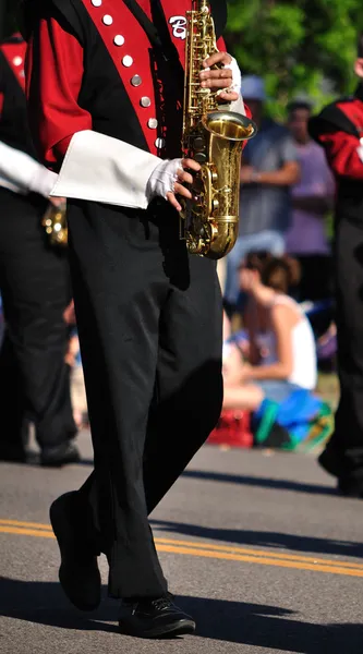 Band Performer Playing Saxophone — Stock Photo, Image