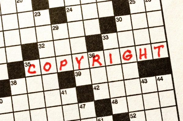Ordet copyright på korsord — Stockfoto