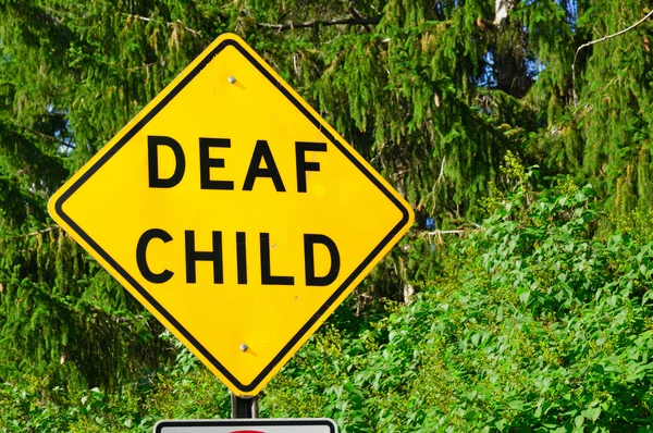 Znak dziecko niesłyszące — Zdjęcie stockowe