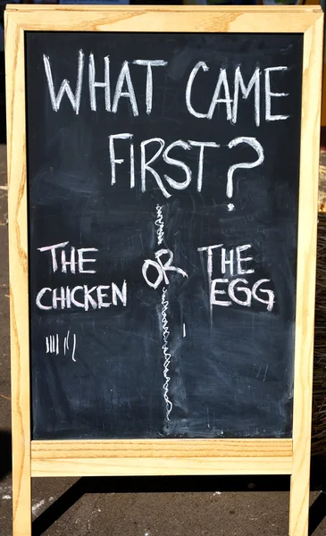 Który było pierwsze kura czy jajko? — Zdjęcie stockowe