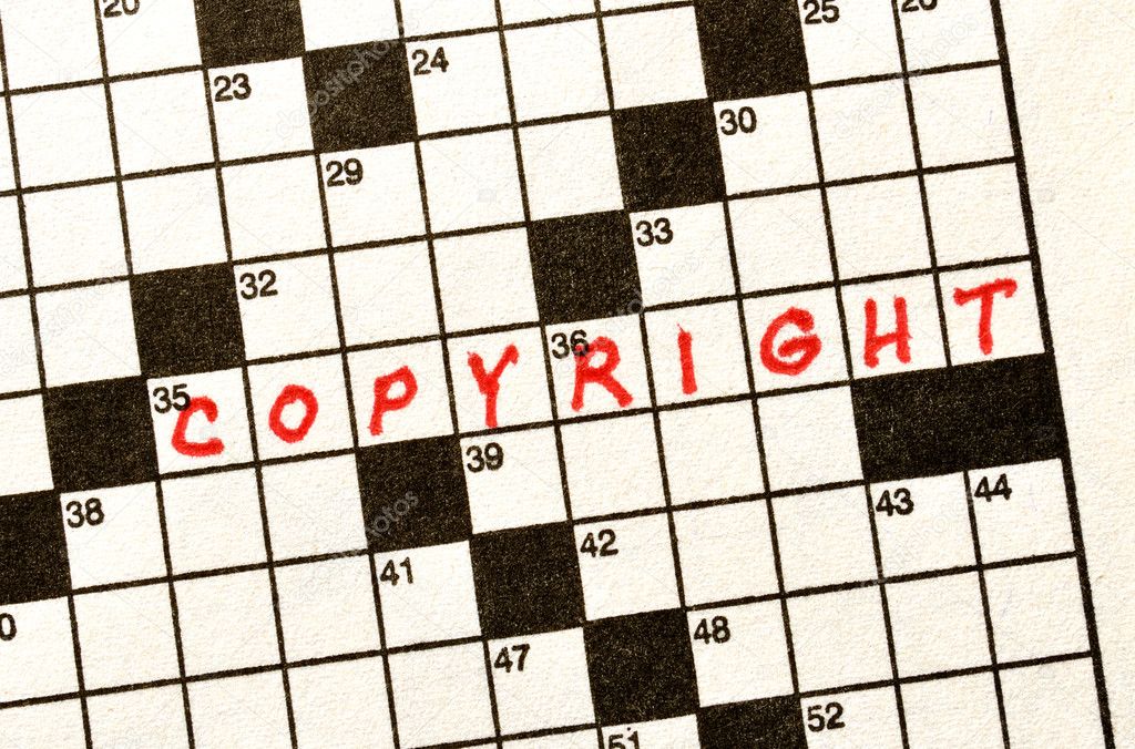 The Word Copyright on Crossword Puzzle