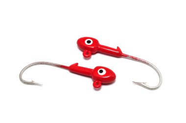 Red Painted Jig Hooks clipart