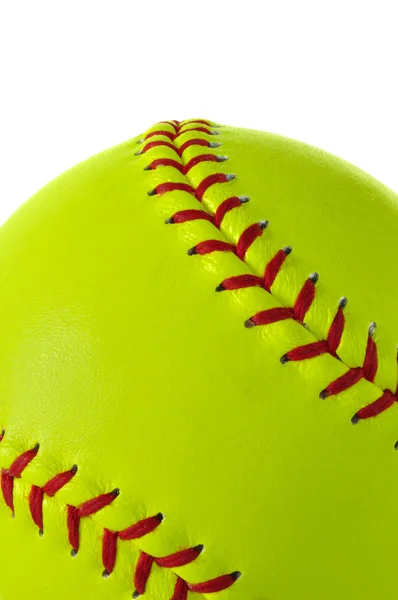 Sárga softball közelről — Stock Fotó