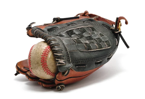 오래 된 야구 및 장갑 — 스톡 사진