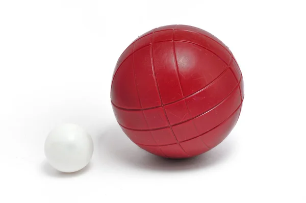 Red Bocce Ball and Pallino — Stock Photo, Image