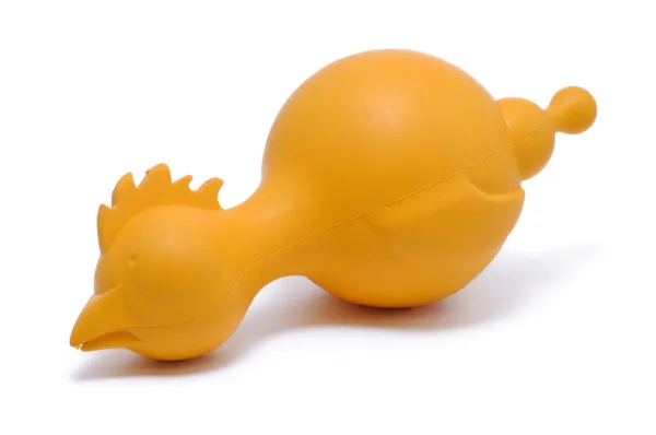 Желтая резиновая игрушка из курятины — стоковое фото