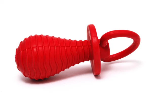 Red Rubber Pacifier Dog Chew Toy — Stock Photo, Image
