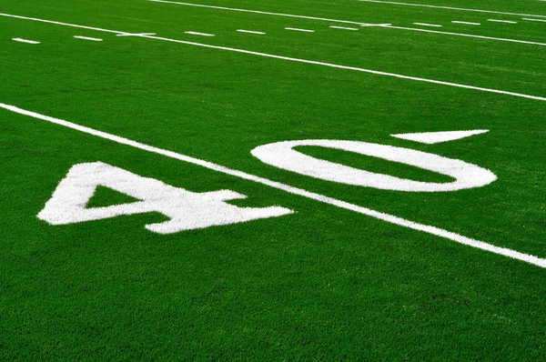 40 Yard Line sul campo di football americano — Foto Stock