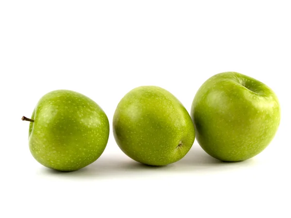 Három zöld alma — Stock Fotó
