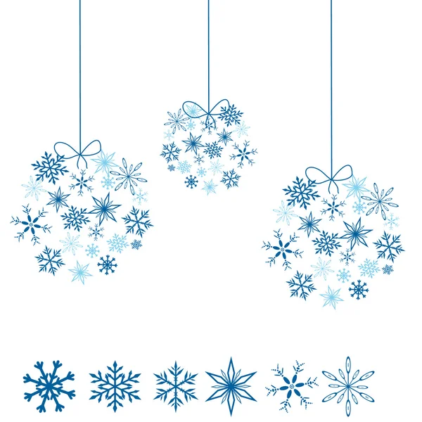 Snowflakes balls — Stock Vector