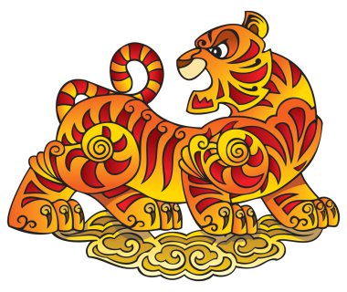 Chinese Tiger, symbol of the year clipart