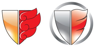 Shield protecting against fire clipart