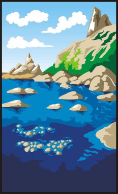 Rocks and sea clipart