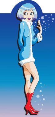 Snowgirl in modern style clipart