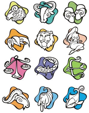 Zodiac signs, vector clipart