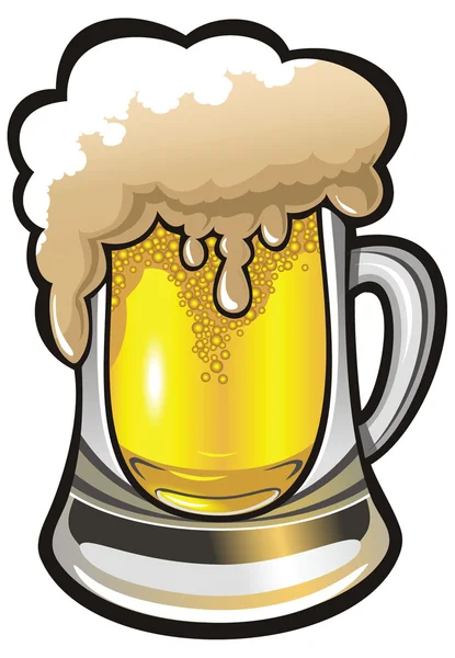 Vidrio de cerveza, ilustración vectorial — Archivo Imágenes Vectoriales