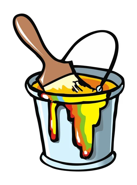 Paintbrush in a paint can — Stock Vector