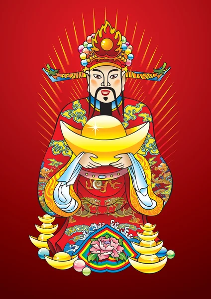 Chinese New year god of wealth — Stock Vector