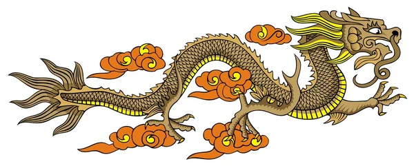 空を飛んでいる中国のドラゴン — ストックベクタ