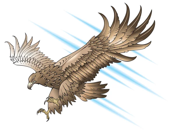 Atacar águila — Vector de stock