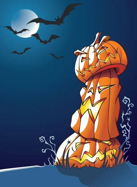Pumpkins: Halloween greeting card — Stock Vector