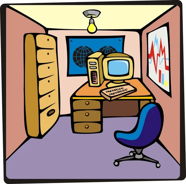 Cartoon Office — Stockvector