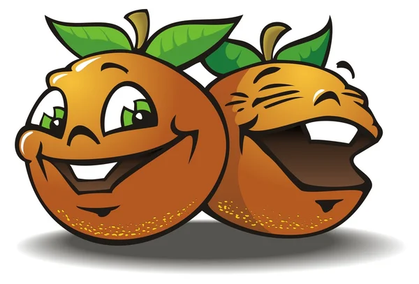 Два веселих апельсинів — стоковий вектор