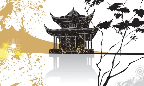Fondo abstracto pagoda chino — Archivo Imágenes Vectoriales