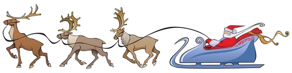 Santa Claus traîneau de rennes — Image vectorielle
