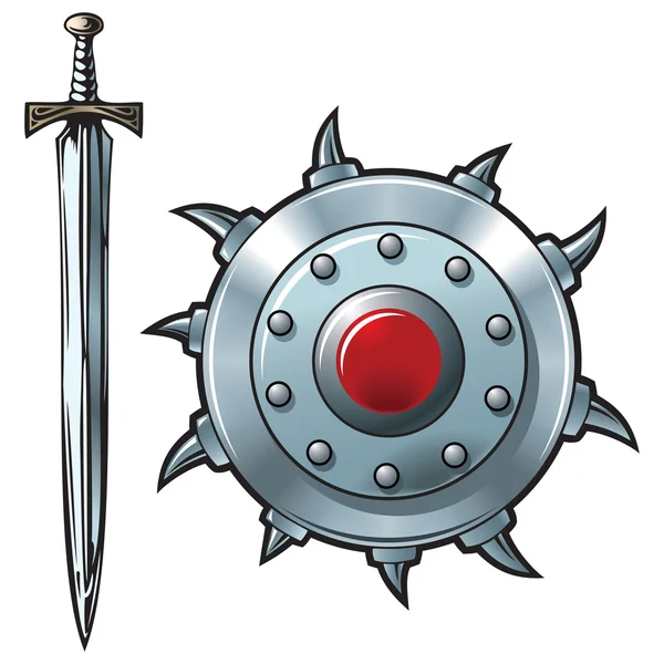 Sword and shield — Stock Vector
