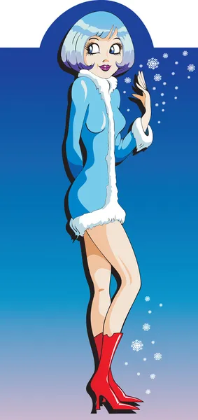 在现代风格的 snowgirl — 图库矢量图片
