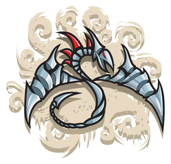 Stalen dragon — Stockvector