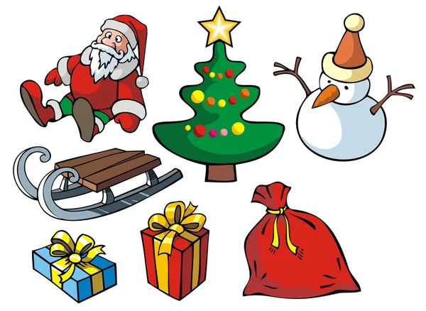 Set di oggetti natalizi — Vettoriale Stock