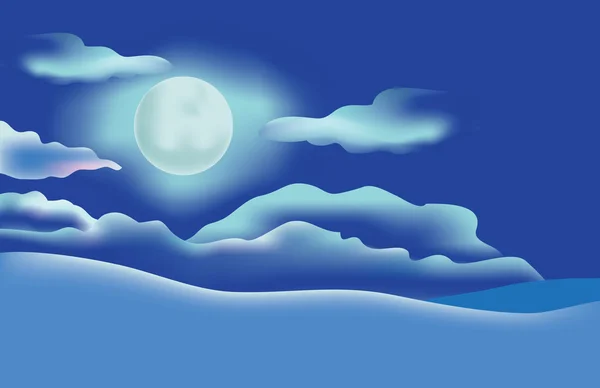 Місяць у нічному небі — стоковий вектор