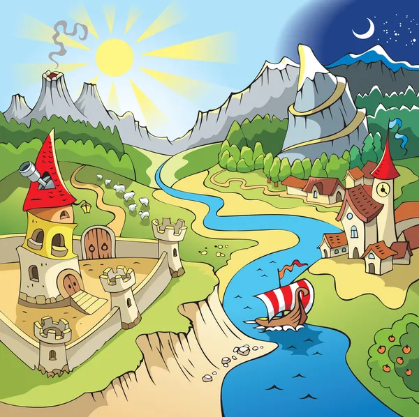 Fairy-tale landscape — Stock Vector