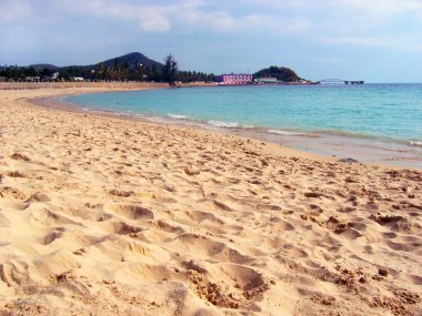 Beach on a coast of the southern sea clipart