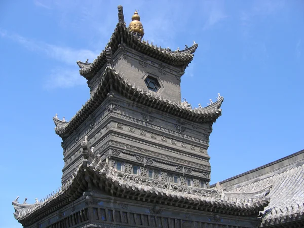 Čínská pagoda, šedé barvy — Stock fotografie