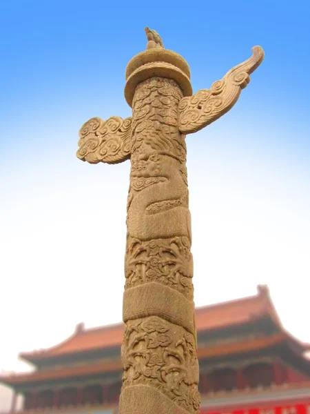 Colonna di pietra cerimoniale cinese — Foto Stock