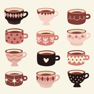 Vector cup set clipart