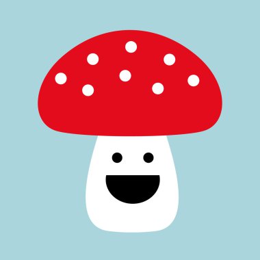 Mushroom with smile clipart