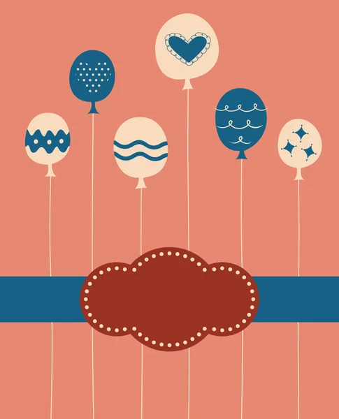 Balloon σχεδιασμό κάρτα γενεθλίων — Διανυσματικό Αρχείο