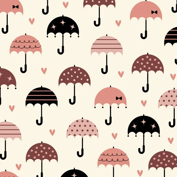 Paraply med älskar tapeter design — Stock vektor