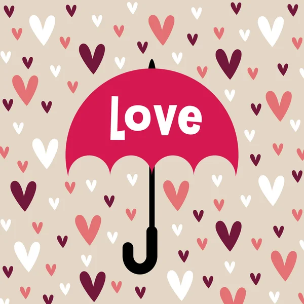 Paraplu met liefde behang ontwerp — Stockvector