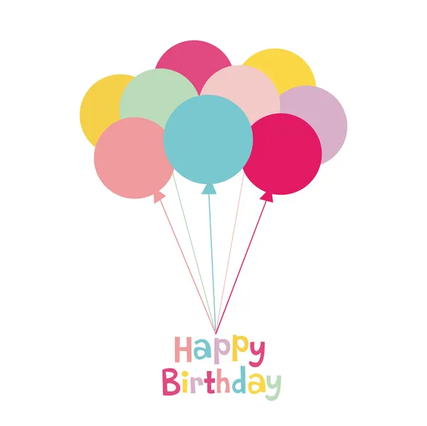 Projeto de cartão de aniversário de balão — Vetor de Stock