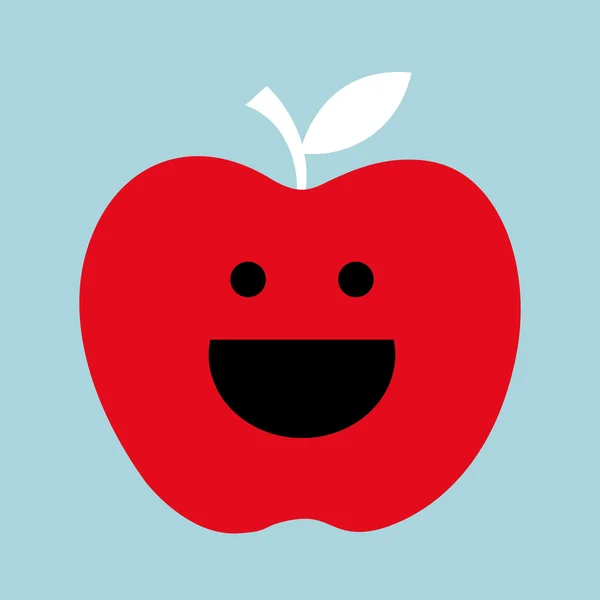 Manzana con sonrisa — Vector de stock