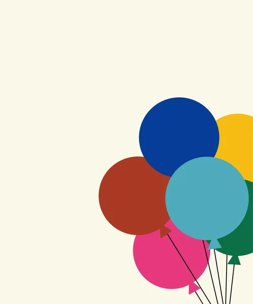 Ballon Geburtstagskarte Design — Stockvektor