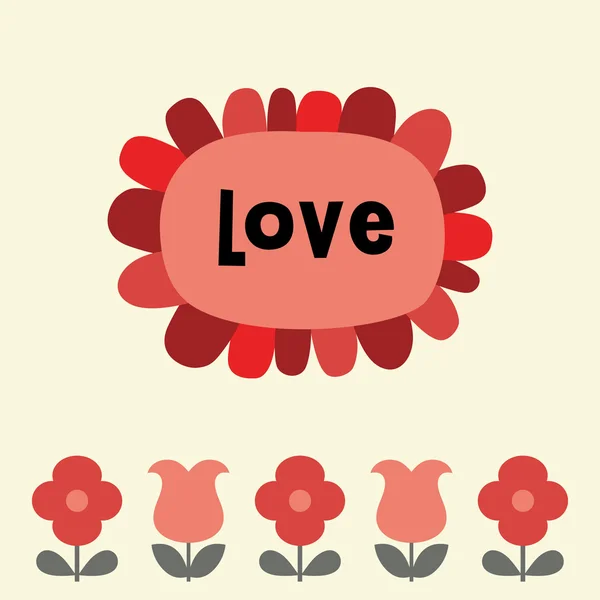 Vector love flower card — Stock Vector