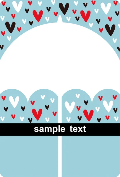 Parapluie avec design d'amour — Image vectorielle